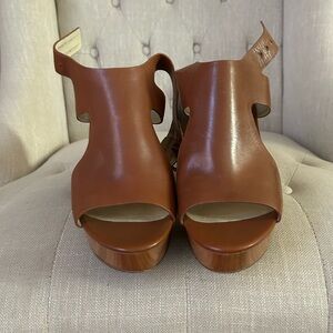 MICHAEL Michael Kors Brown Leather Platform Sandals